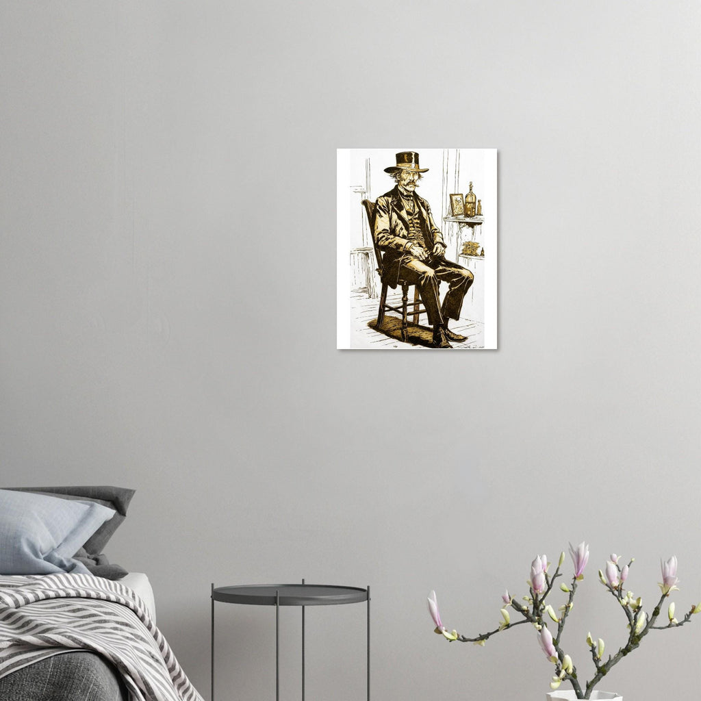 Wyatt Earp Portrait - Giclee Fine Art Print by Joshua Davis - Original was burned onto Paper