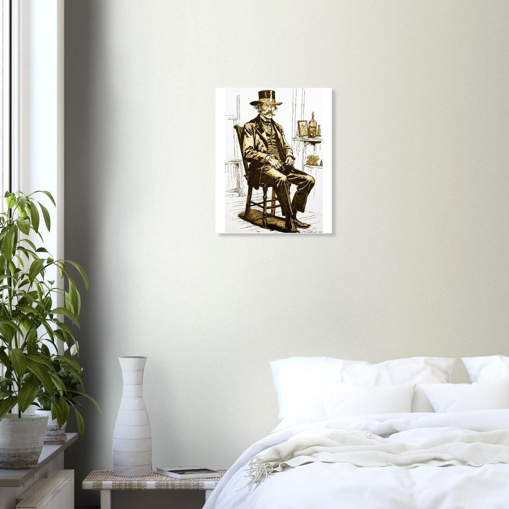 Wyatt Earp Portrait - Giclee Fine Art Print by Joshua Davis - Original was burned onto Paper