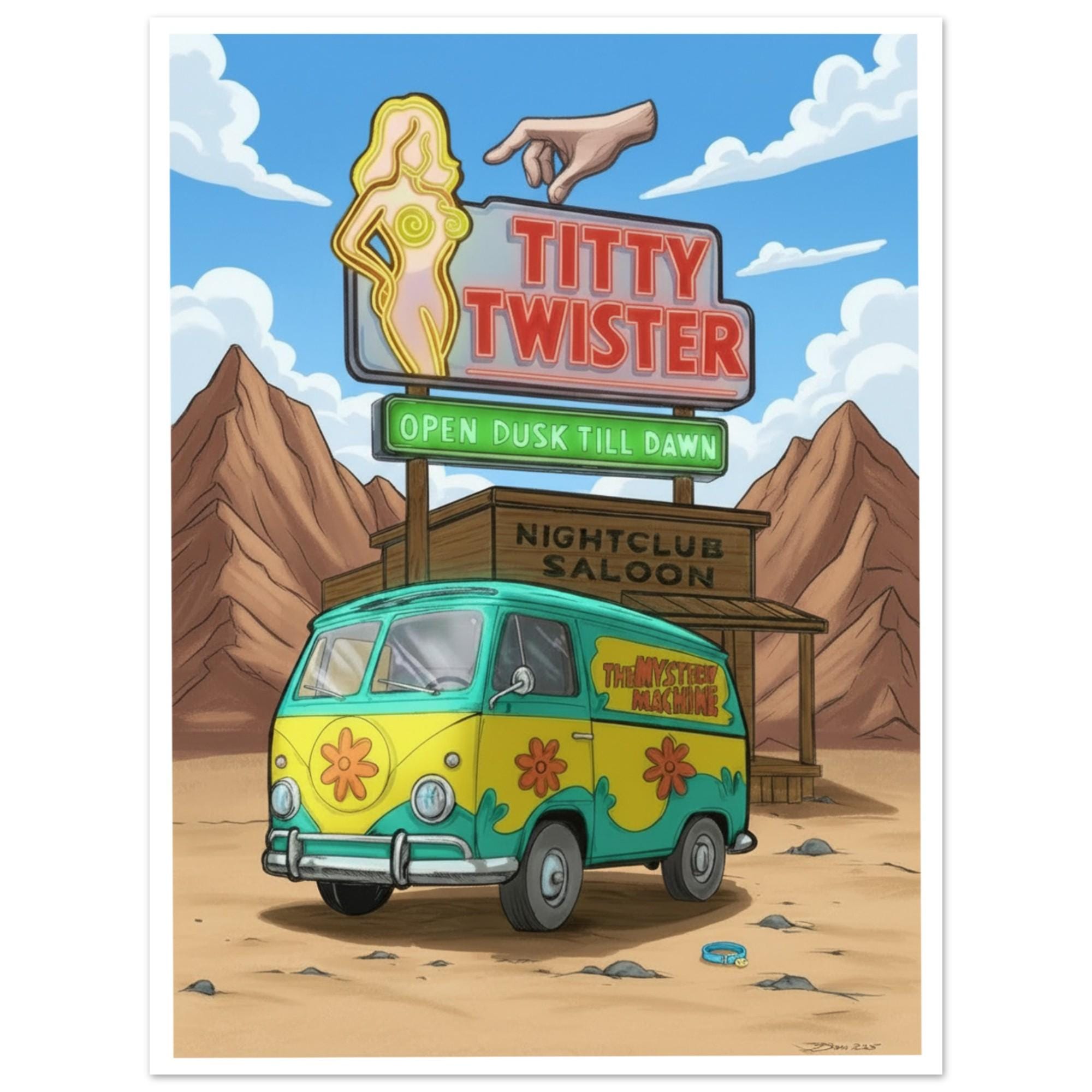 Scooby Doo Mystery Van Mash-up Art Print - Custom Wall Art
