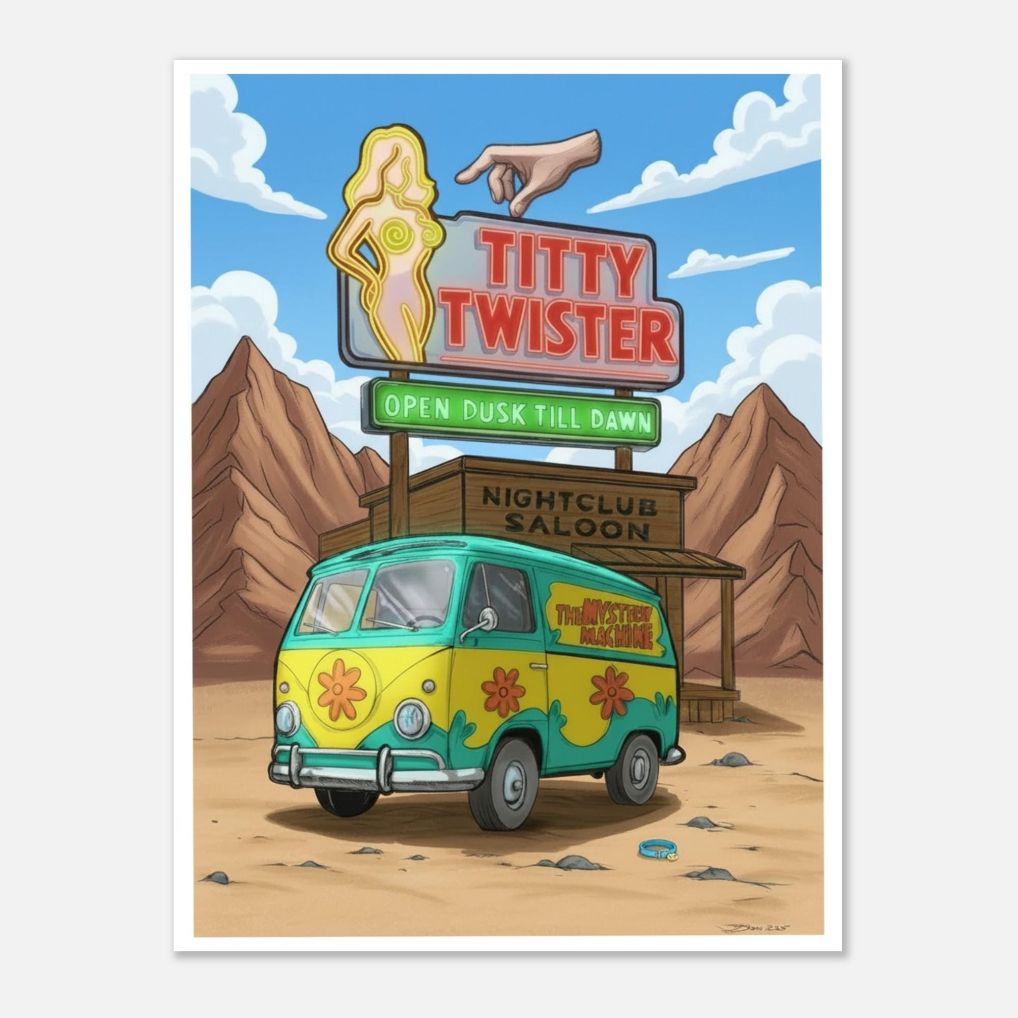 Scooby Doo Mystery Van Mash-up Art Print - Custom Wall Art