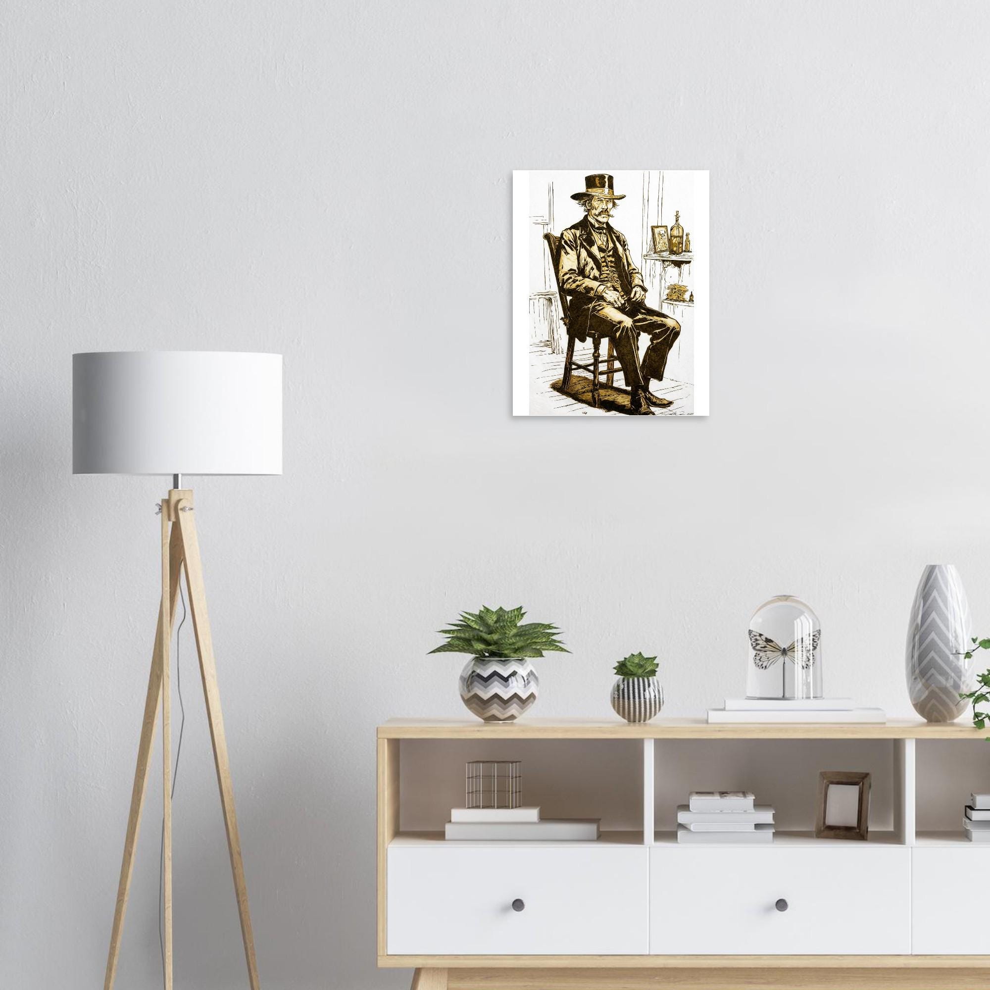 Wyatt Earp Portrait - Giclee Fine Art Print by Joshua Davis - Original was burned onto Paper