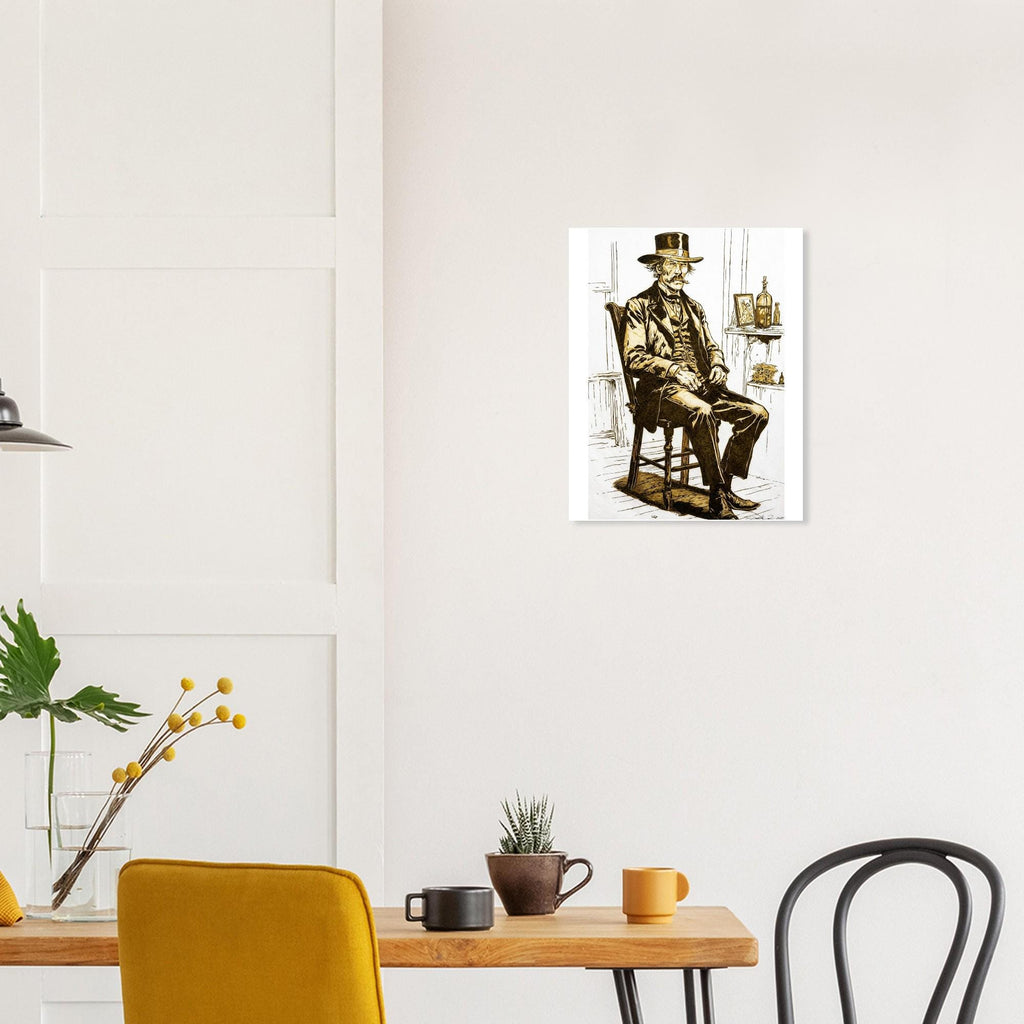 Wyatt Earp Portrait - Giclee Fine Art Print by Joshua Davis - Original was burned onto Paper