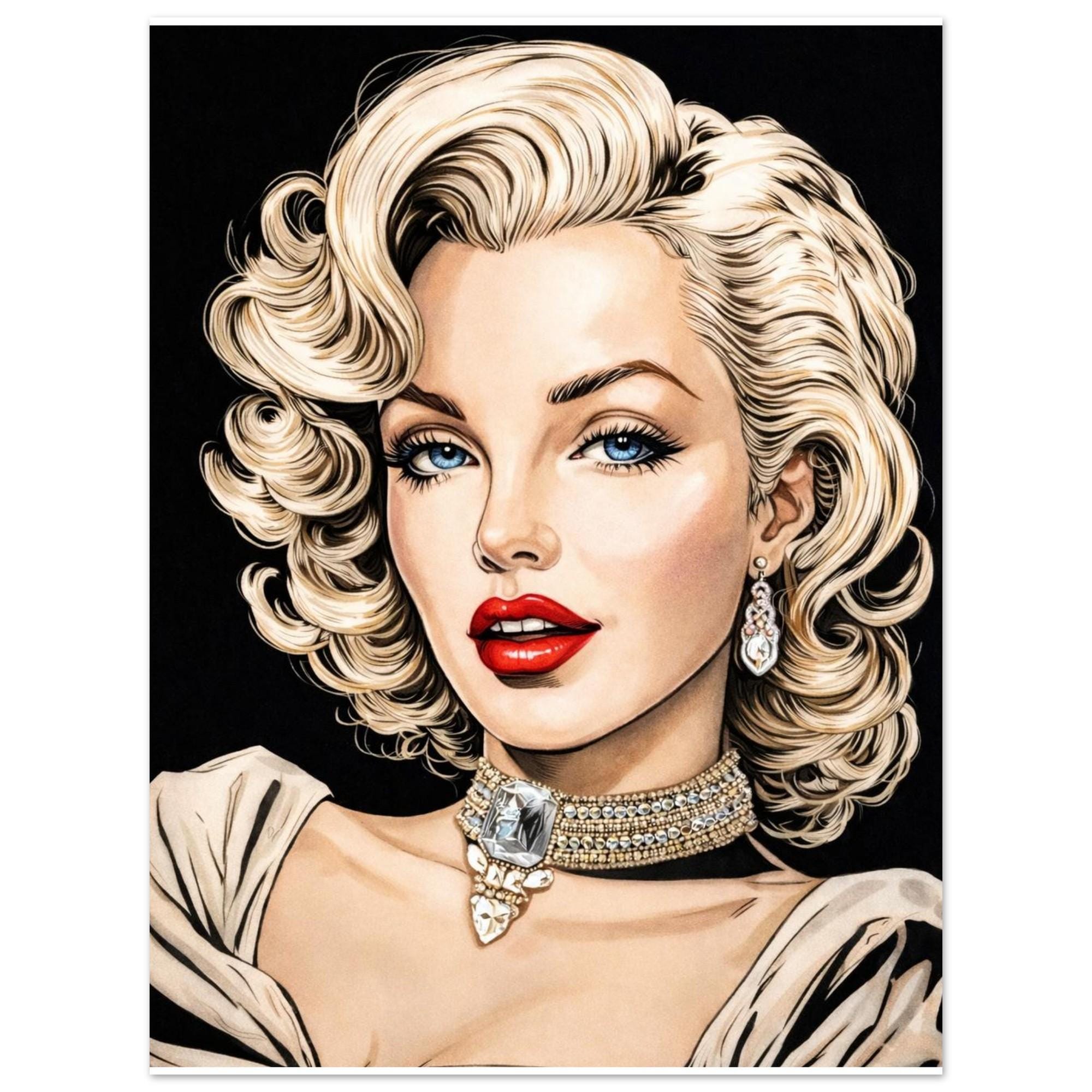 Hand Painted Marilyn Monroe Art - Fine Art Print by Joshua Davis - Vibrant Giclée Poster